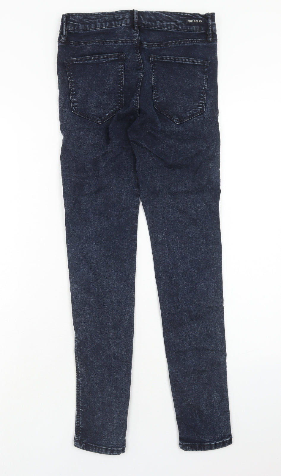 Pull&Bear Womens Blue Cotton Skinny Jeans Size 12 Regular Zip