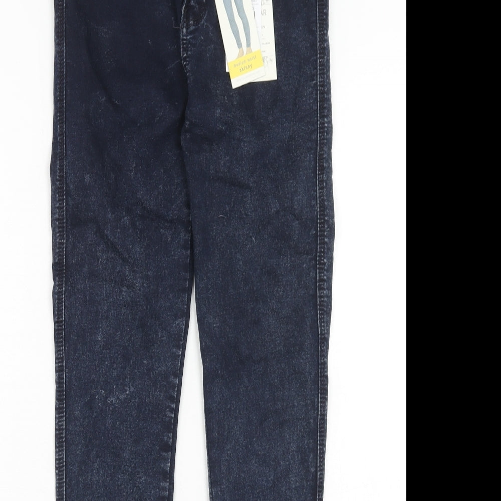 Pull&Bear Womens Blue Cotton Skinny Jeans Size 12 Regular Zip