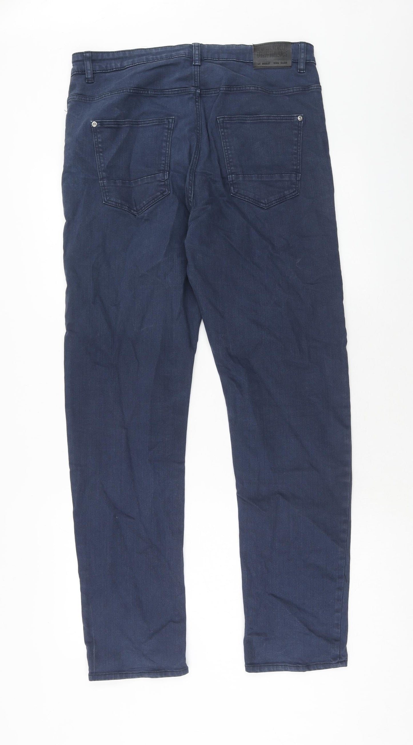 H&M Boys Blue Cotton Chino Trousers Size 14-15 Years Regular Zip