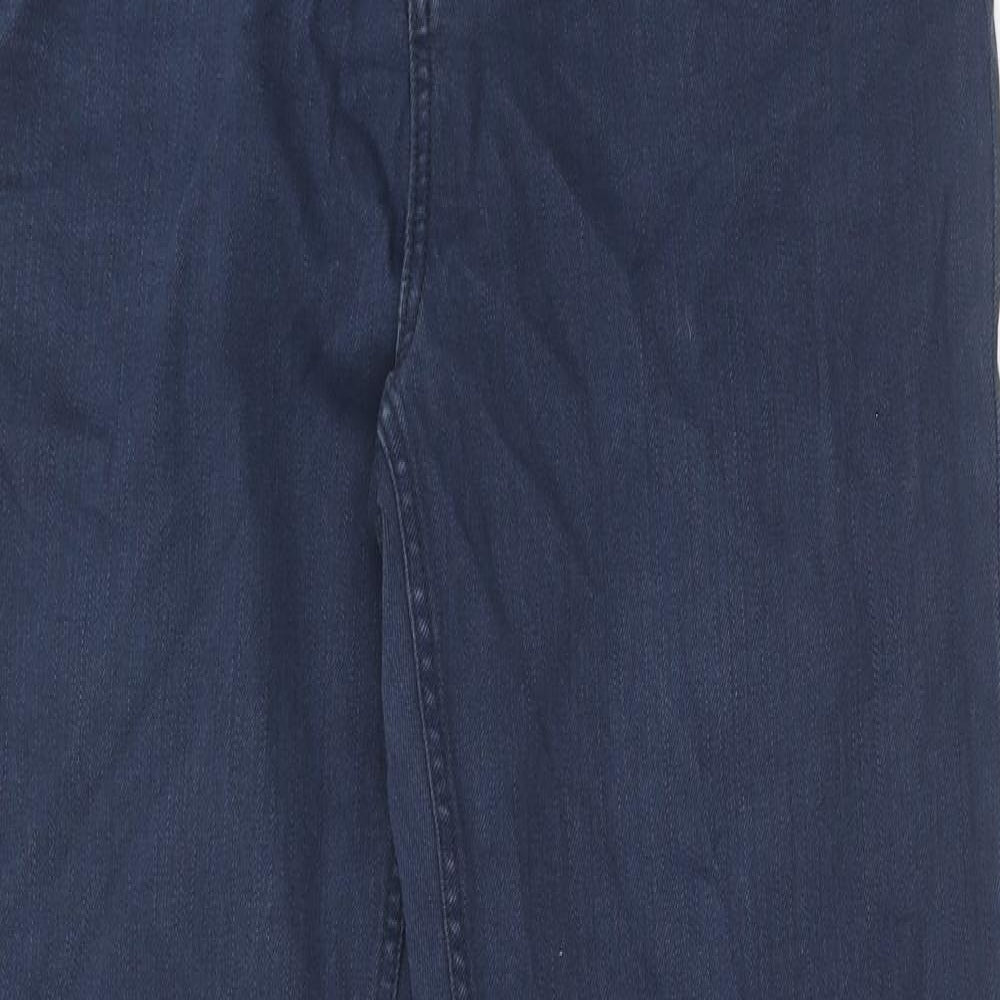 H&M Boys Blue Cotton Chino Trousers Size 14-15 Years Regular Zip