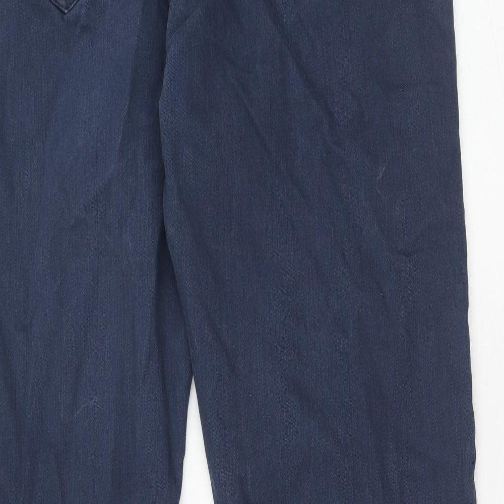 H&M Boys Blue Cotton Chino Trousers Size 14-15 Years Regular Zip