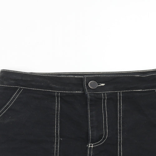 Zara Womens Black Cotton Straight & Pencil Skirt Size S Zip