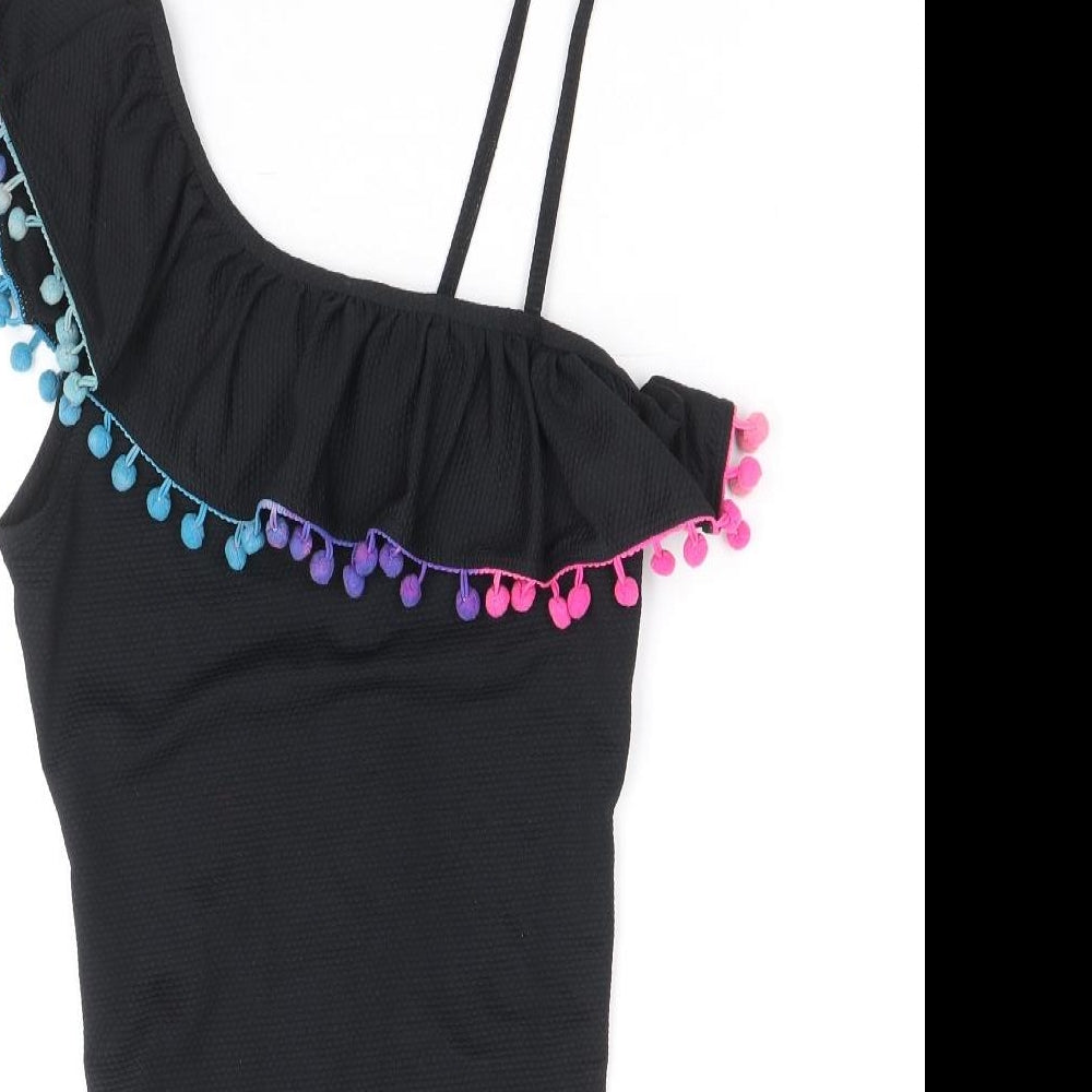Monsoon Girls Black Polyester Bodysuit One-Piece Size 13-14 Years Pullover - Swimsuit