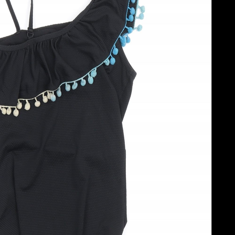 Monsoon Girls Black Polyester Bodysuit One-Piece Size 13-14 Years Pullover - Swimsuit
