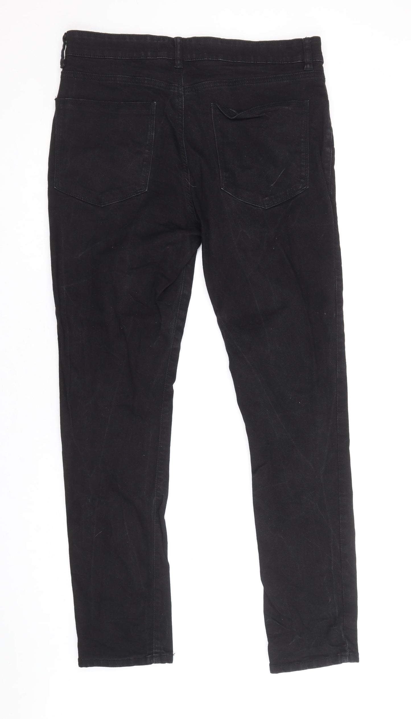 Very Mens Black Cotton Skinny Jeans Size 34 in Regular Zip
