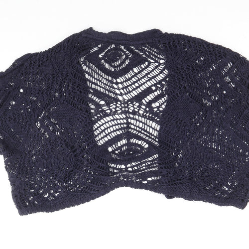 George Womens Blue V-Neck Cotton Cardigan Jumper Size 8 - Size 8-10