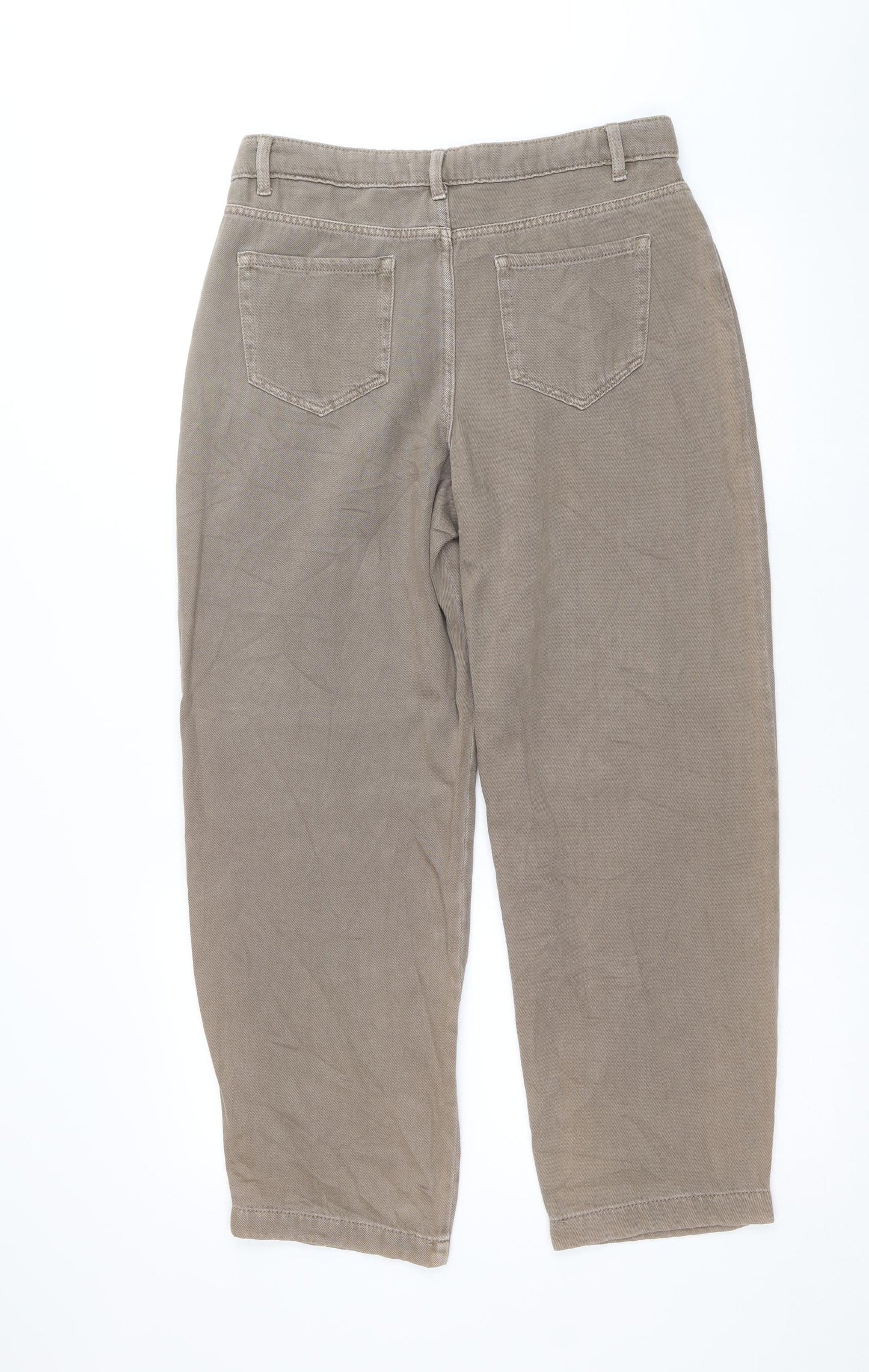 Per Una Womens Brown Cotton Mom Jeans Size 12 Regular Zip