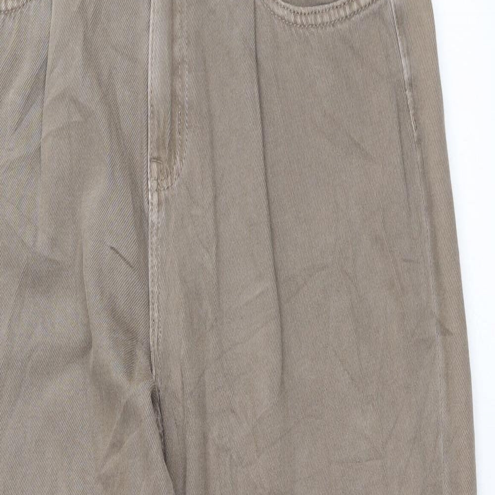 Per Una Womens Brown Cotton Mom Jeans Size 12 Regular Zip