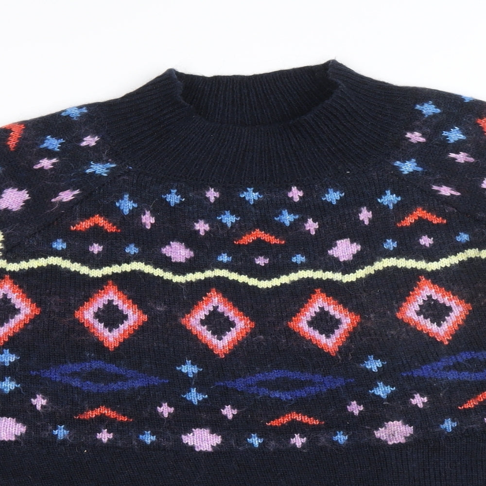 Marks and Spencer Womens Blue High Neck Acrylic Pullover Jumper Size L