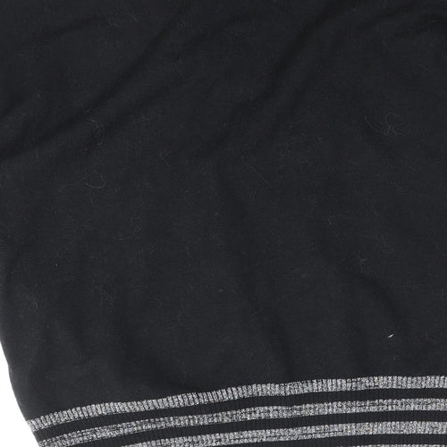 Karen Scott Womens Black Scoop Neck Acrylic Pullover Jumper Size 14