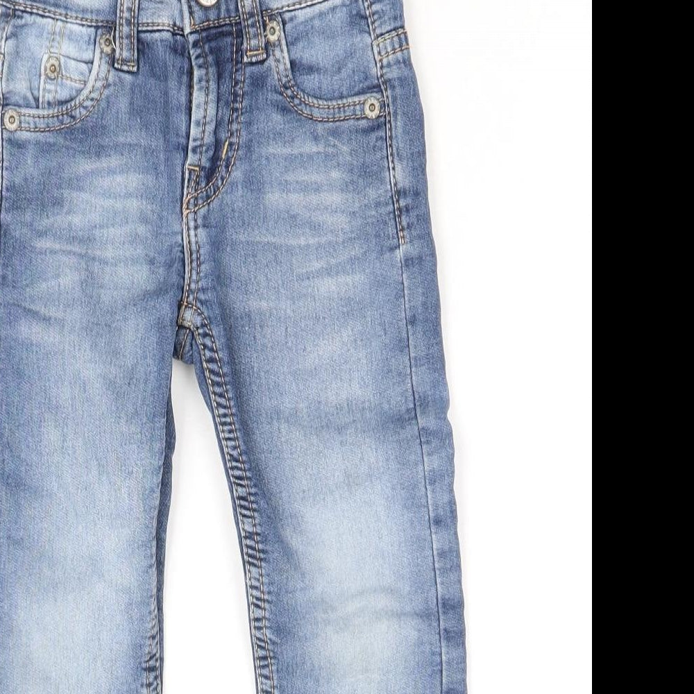 Signature by Levi Strauss & Co. Boys Blue Cotton Straight Jeans Size 3 Years Regular Zip