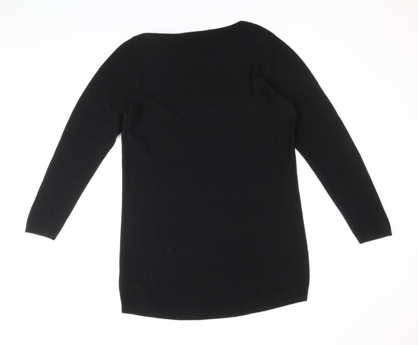 Bonmarché Womens Black Round Neck Acrylic Pullover Jumper Size 14