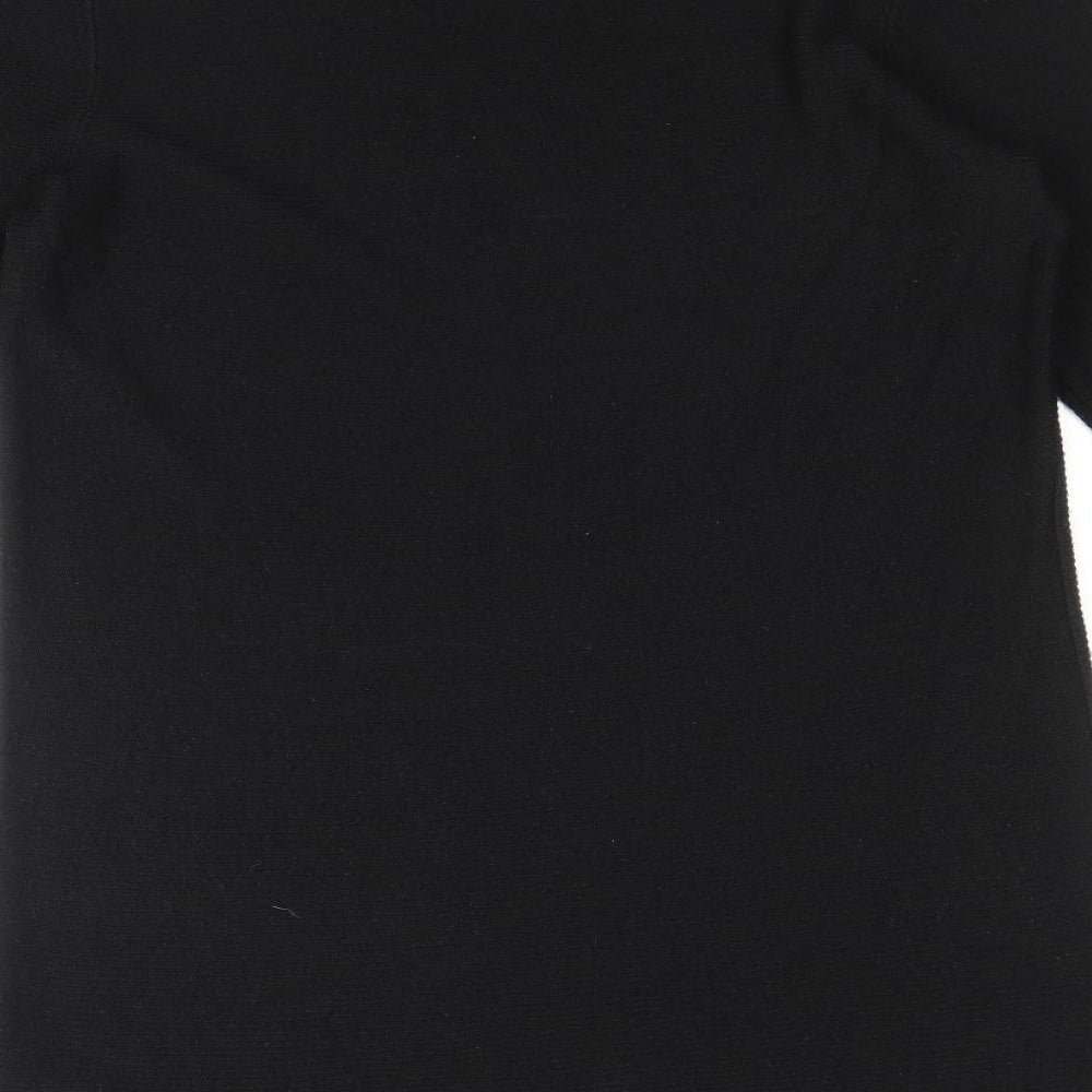 Bonmarché Womens Black Round Neck Acrylic Pullover Jumper Size 14