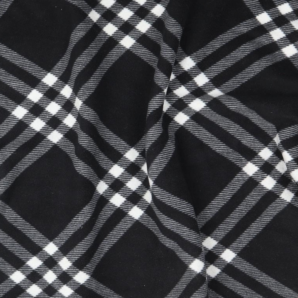 Evissa Womens Black V-Neck Plaid Polyester Cardigan Jumper One Size - Shawl
