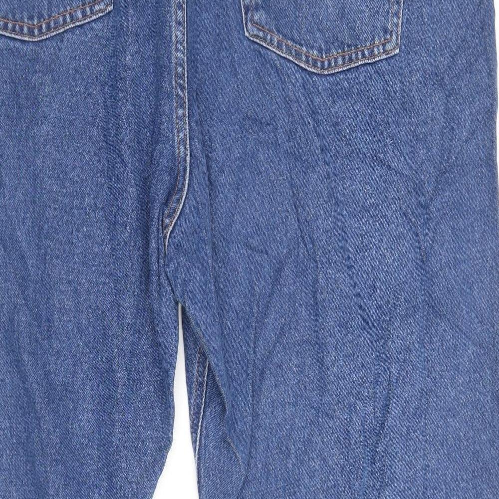 Per Una Womens Blue Cotton Straight Jeans Size 42 in Regular Zip