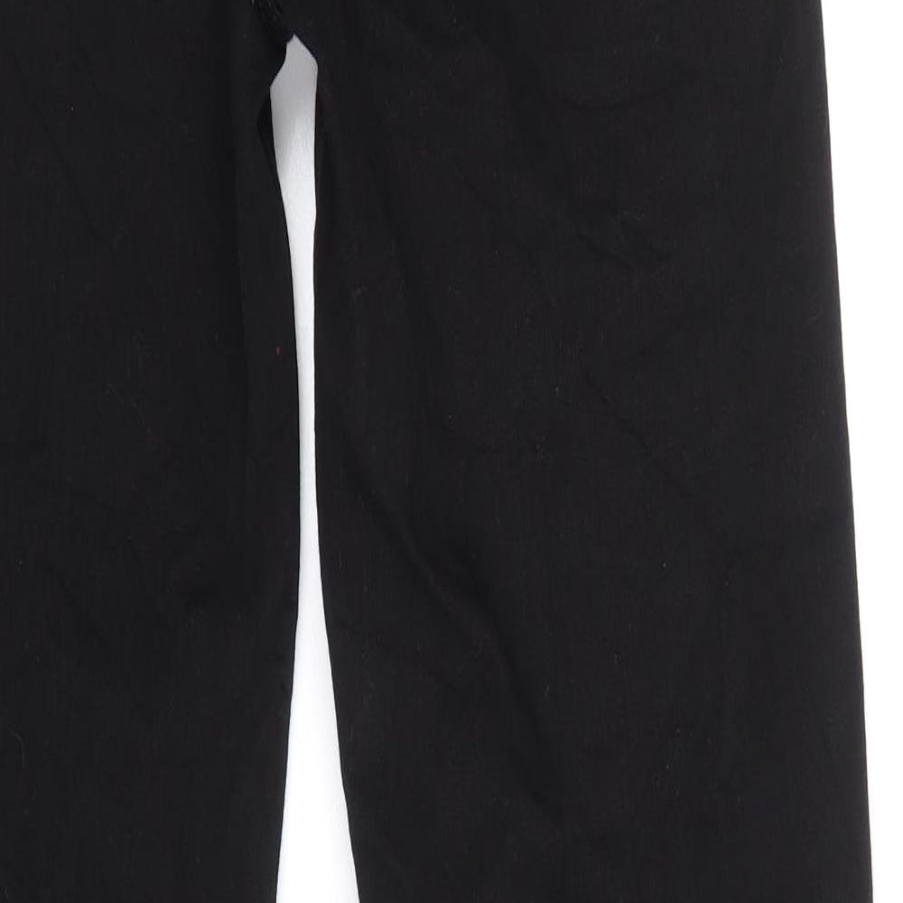 Marks and Spencer Womens Black Cotton Straight Jeans Size 10 Regular Zip