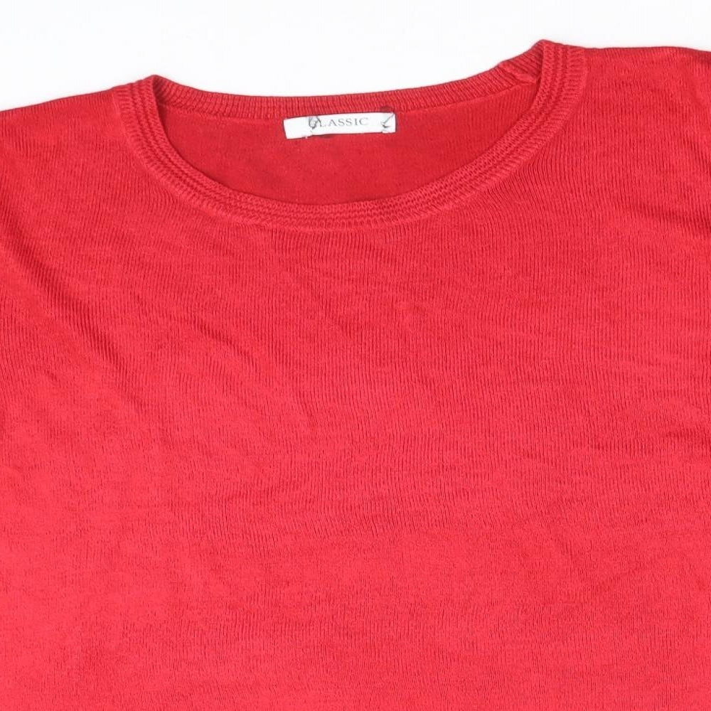 Marks and Spencer Womens Red Scoop Neck Acrylic Pullover Jumper Size 18