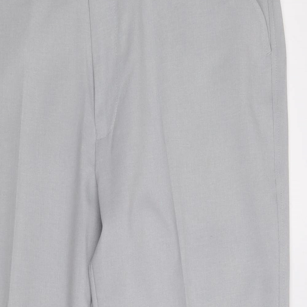 Farah Mens Grey Polyester Trousers Size 36 in Regular Zip