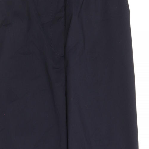 marks and Womens Blue Cotton Trousers Size 8 Regular Zip