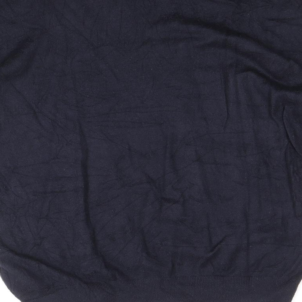 Warehouse Womens Blue Scoop Neck Viscose Pullover Jumper Size 14