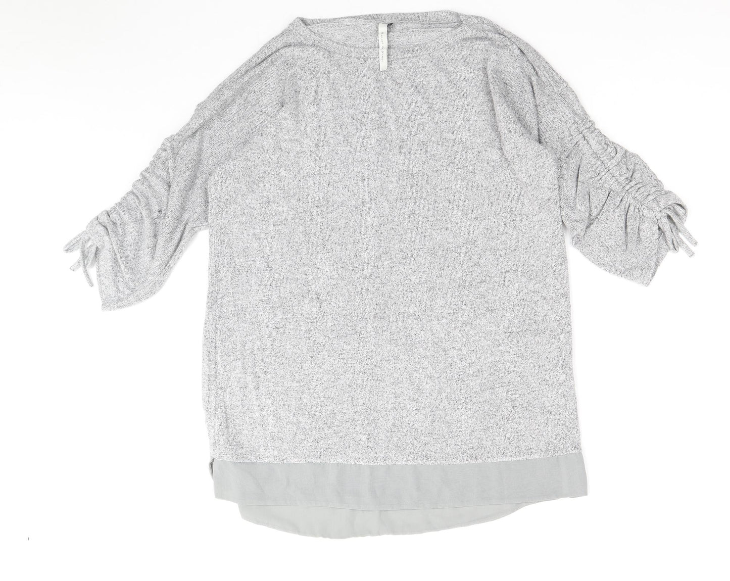 Maison De Nimes Womens Grey Boat Neck Polyester Pullover Jumper Size 14 - Chiffon Hem