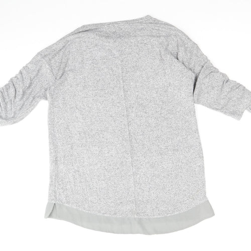 Maison De Nimes Womens Grey Boat Neck Polyester Pullover Jumper Size 14 - Chiffon Hem