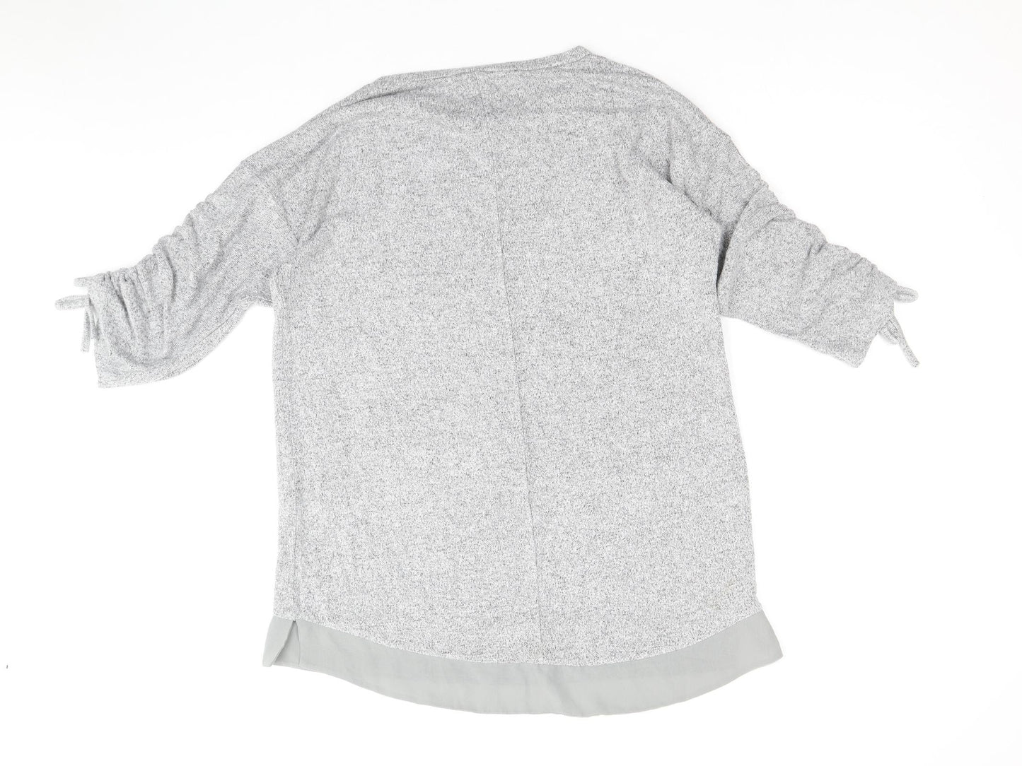 Maison De Nimes Womens Grey Boat Neck Polyester Pullover Jumper Size 14 - Chiffon Hem