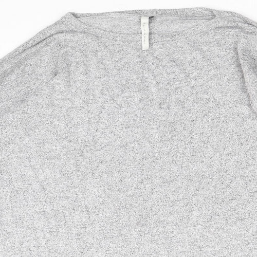 Maison De Nimes Womens Grey Boat Neck Polyester Pullover Jumper Size 14 - Chiffon Hem