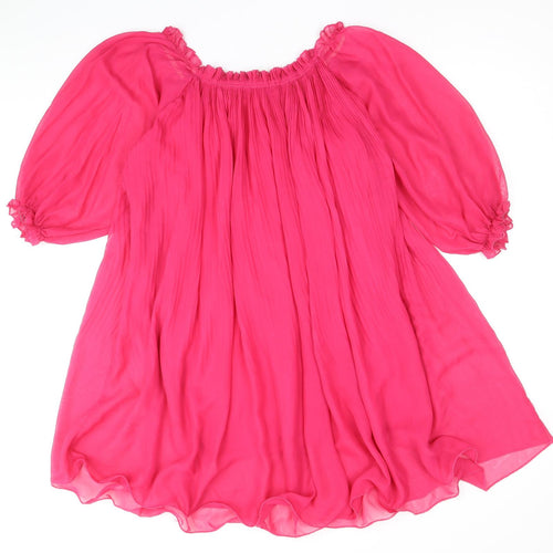 Charisma Womens Pink Polyester Trapeze & Swing Size 8 Off the Shoulder Pullover