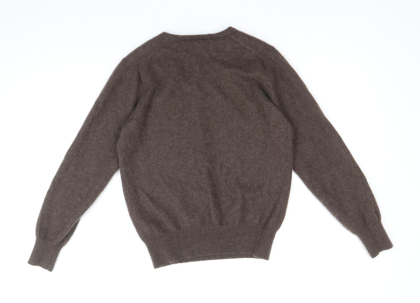 The Cashmere Company Womens Brown V-Neck 100% Cashmere Pullover Jumper Size 6