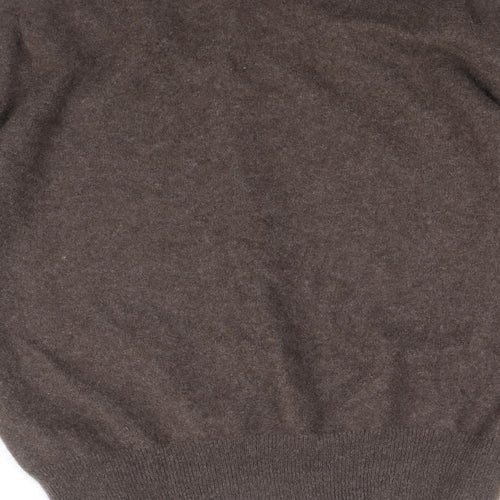 The Cashmere Company Womens Brown V-Neck 100% Cashmere Pullover Jumper Size 6