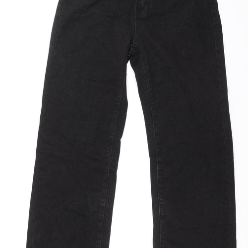 SheIn Womens Black Cotton Straight Jeans Size M Regular Zip