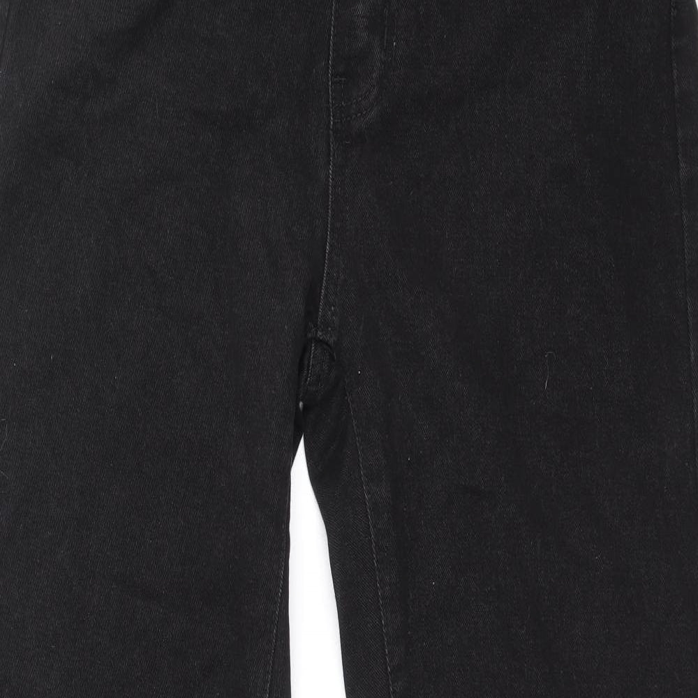 SheIn Womens Black Cotton Straight Jeans Size M Regular Zip
