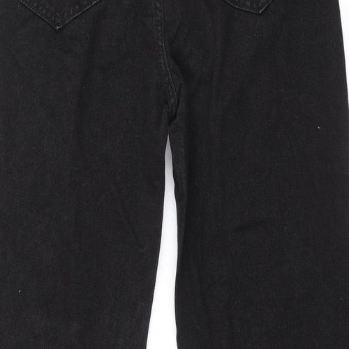 SheIn Womens Black Cotton Straight Jeans Size M Regular Zip