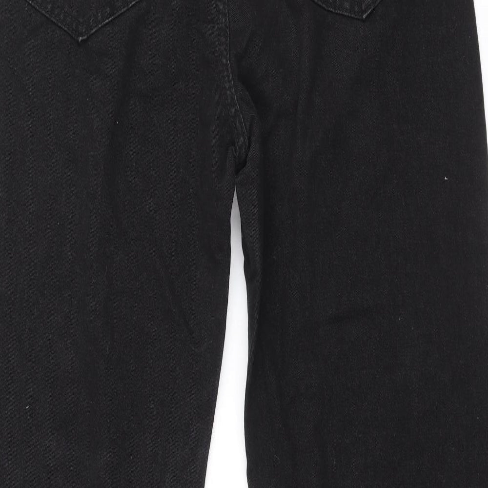 SheIn Womens Black Cotton Straight Jeans Size M Regular Zip