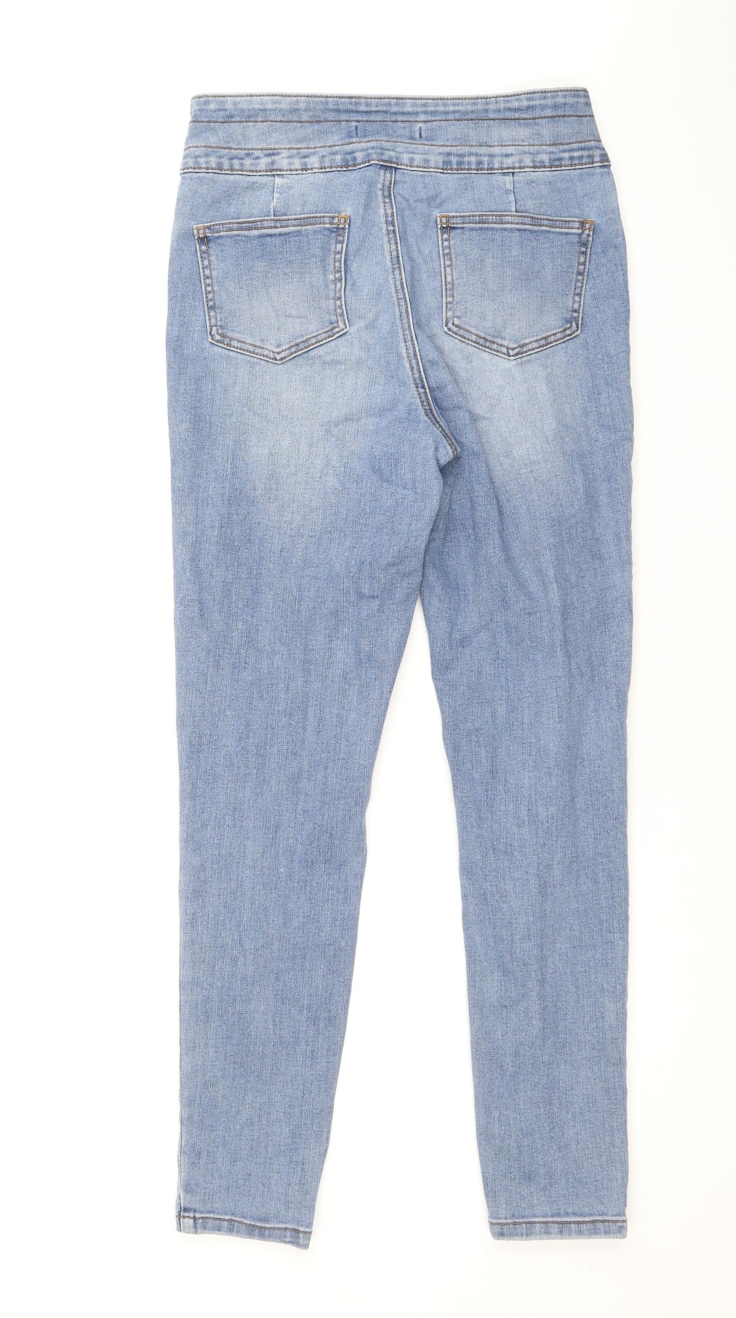 Denim & Co. Womens Blue Cotton Skinny Jeans Size 12 Regular Zip