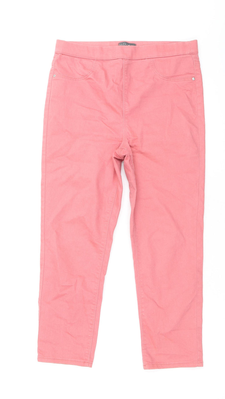 Papaya Womens Pink Polyester Straight Jeans Size 8 Regular