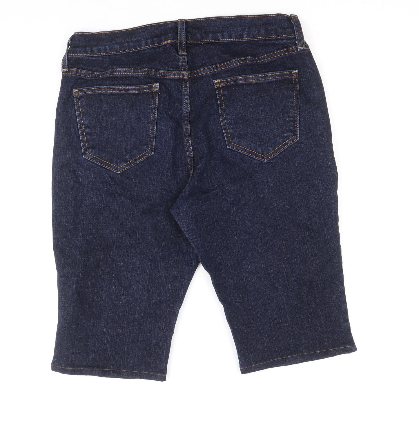 Old Navy Womens Blue Cotton Skimmer Shorts Size 10 Regular Zip