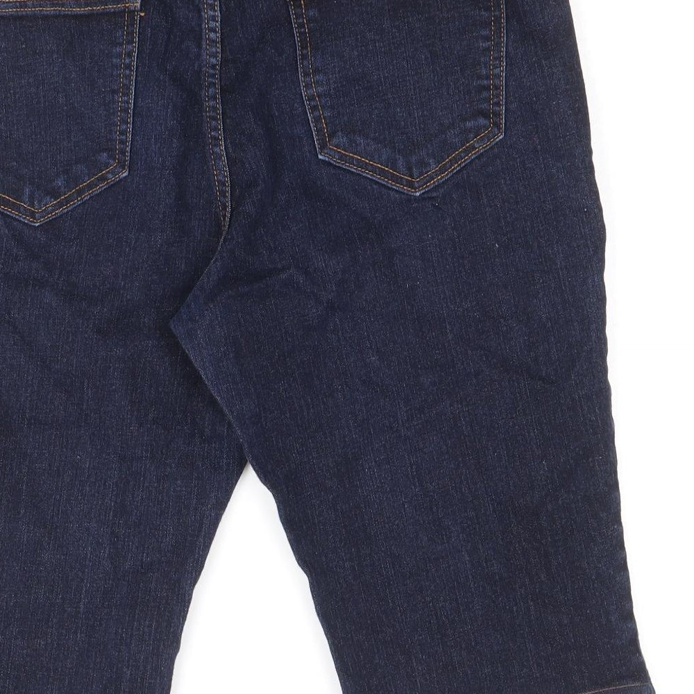 Old Navy Womens Blue Cotton Skimmer Shorts Size 10 Regular Zip