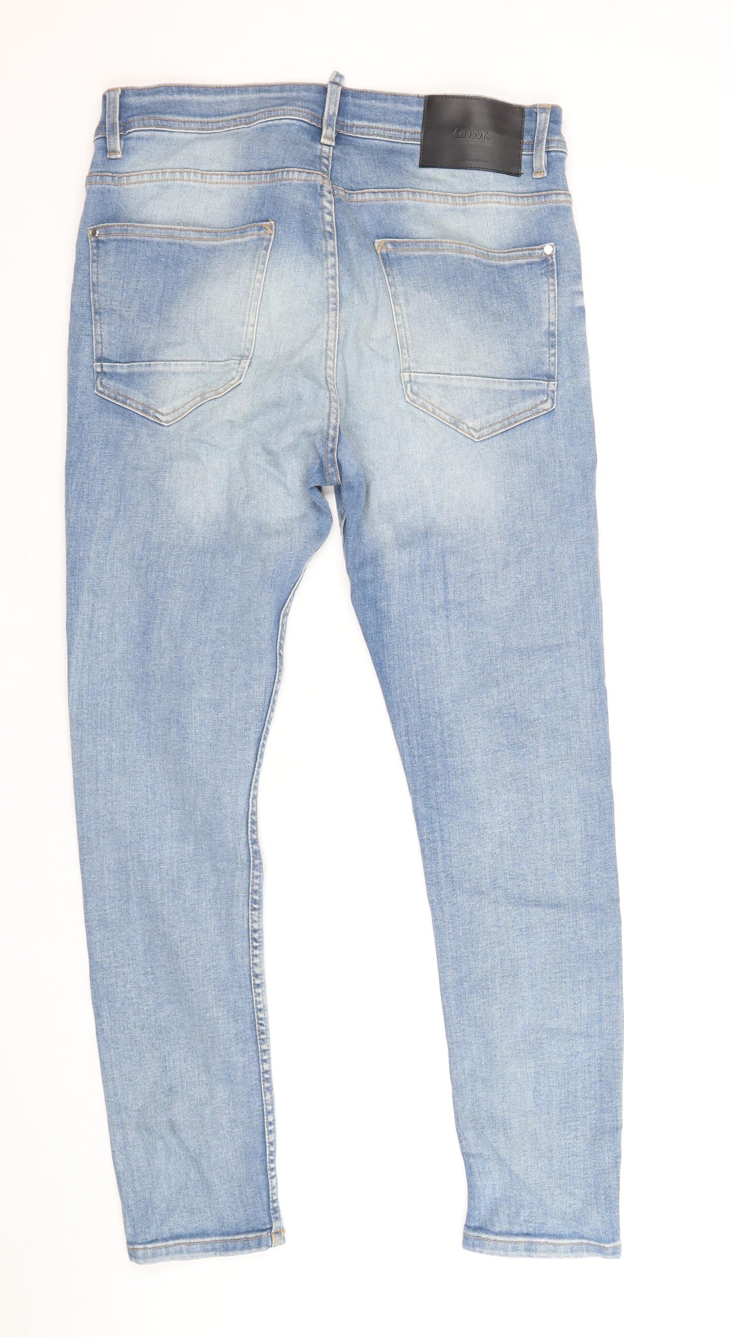 Zara Mens Blue Cotton Skinny Jeans Size 34 in Regular Zip