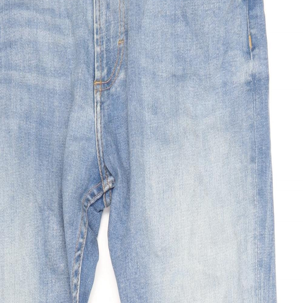 Zara Mens Blue Cotton Skinny Jeans Size 34 in Regular Zip