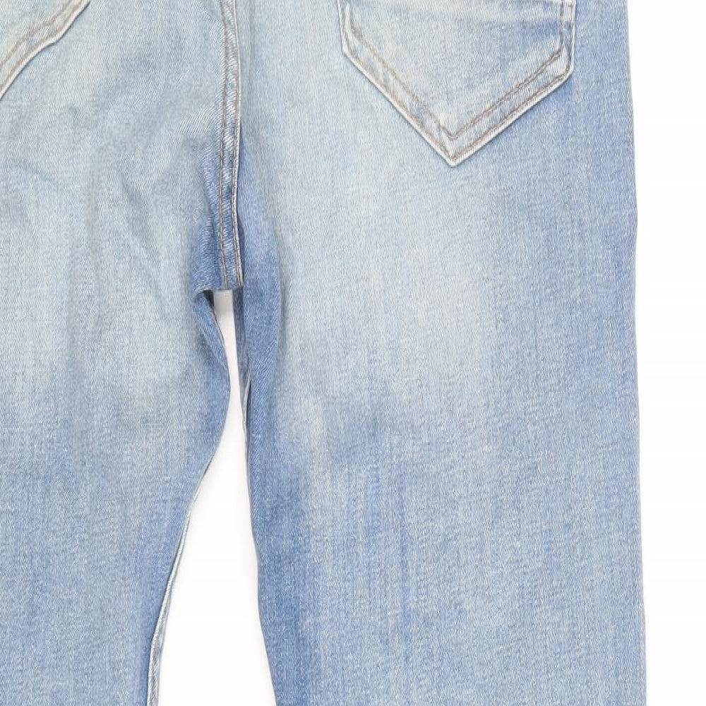 Zara Mens Blue Cotton Skinny Jeans Size 34 in Regular Zip