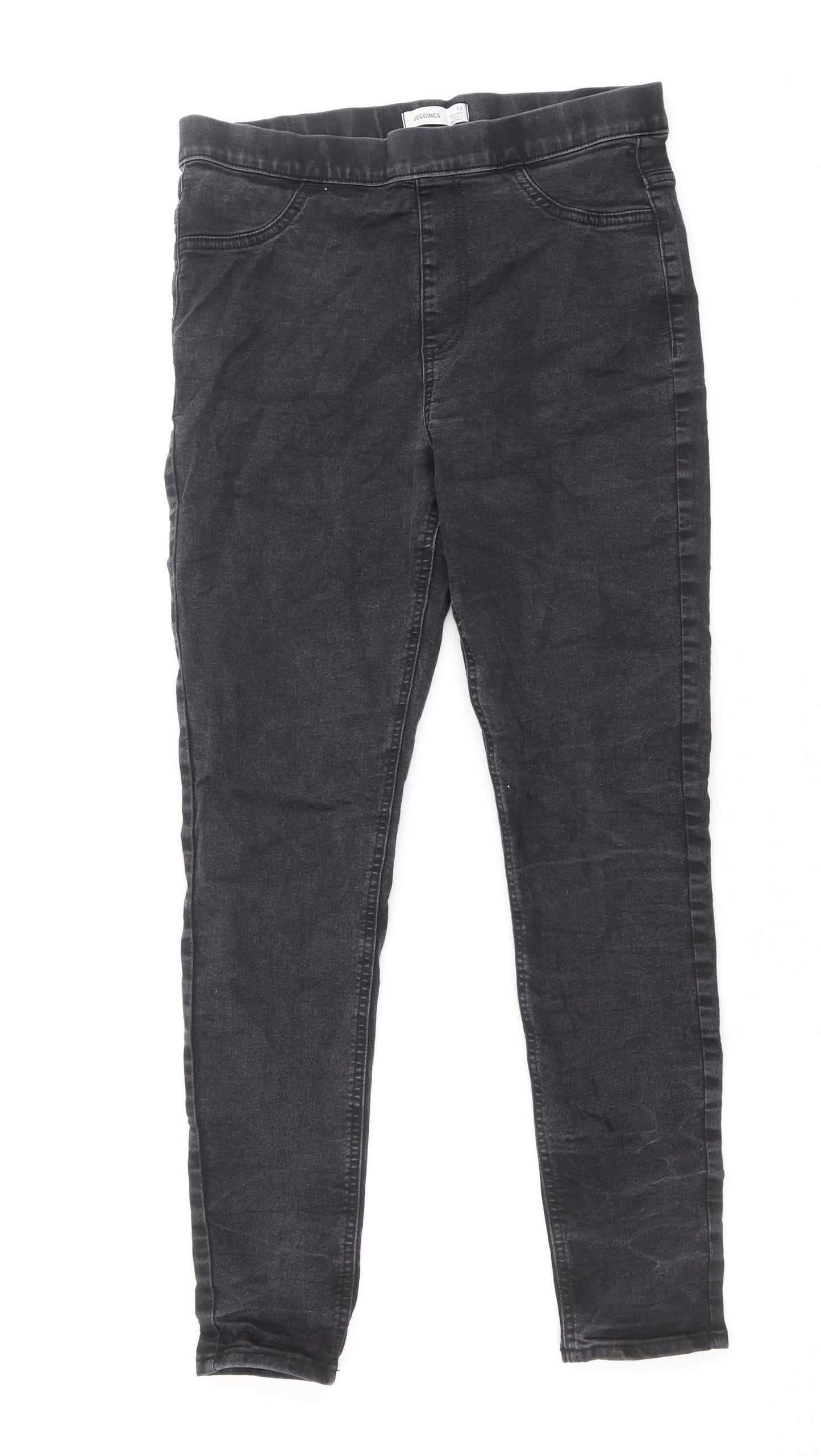 Marks and Spencer Womens Grey Cotton Jegging Jeans Size 12 Regular