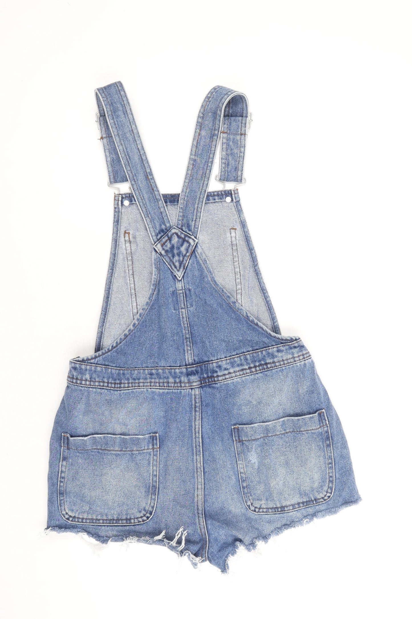 Denim & Co. Womens Black Cotton Dungaree One-Piece Size 10 Zip