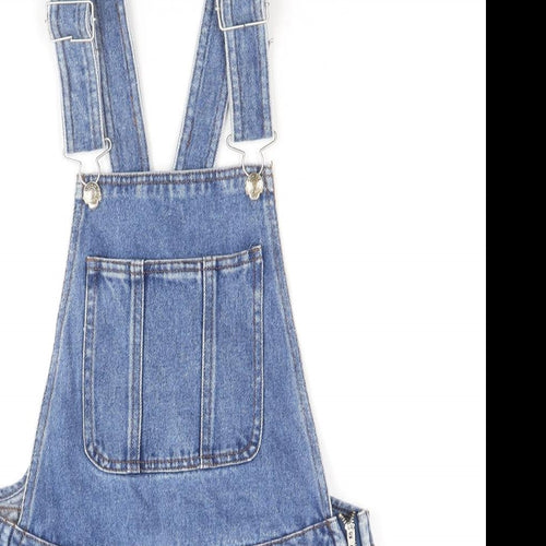 Denim & Co. Womens Black Cotton Dungaree One-Piece Size 10 Zip