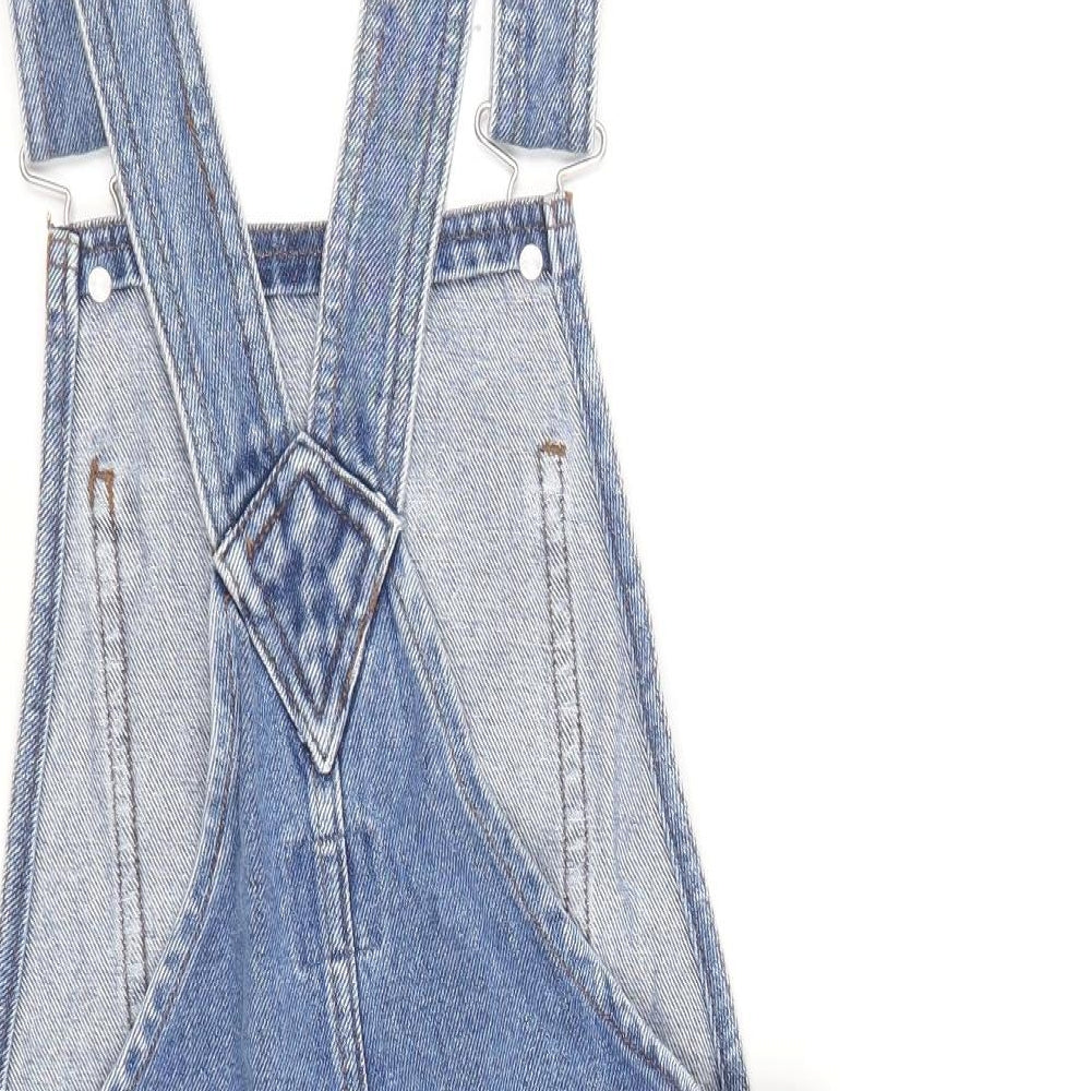 Denim & Co. Womens Black Cotton Dungaree One-Piece Size 10 Zip