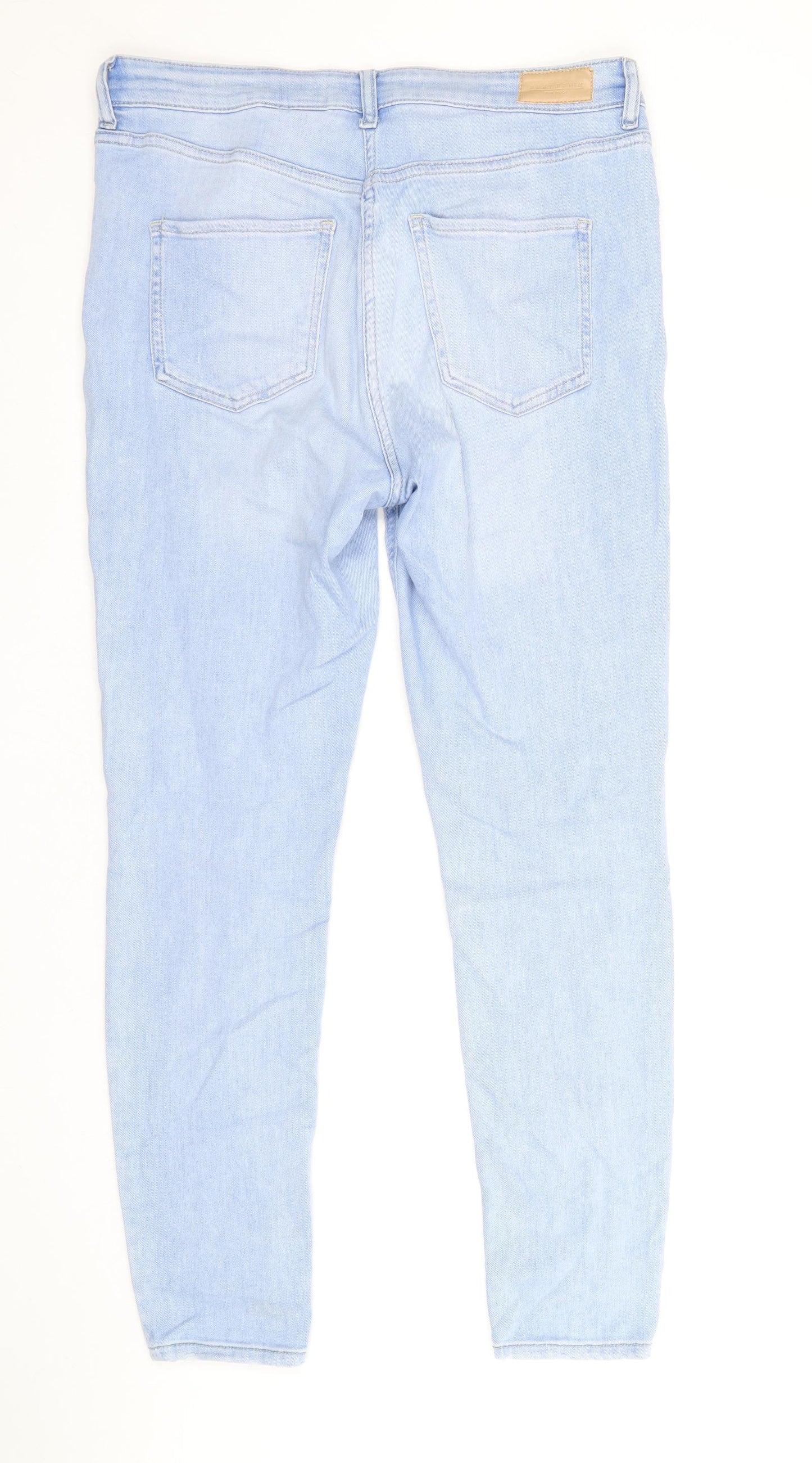 NEXT Womens Blue Cotton Skinny Jeans Size 14 Regular Zip