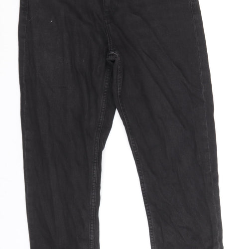 Zanzara Womens Black Cotton Straight Jeans Size 10 Regular Zip