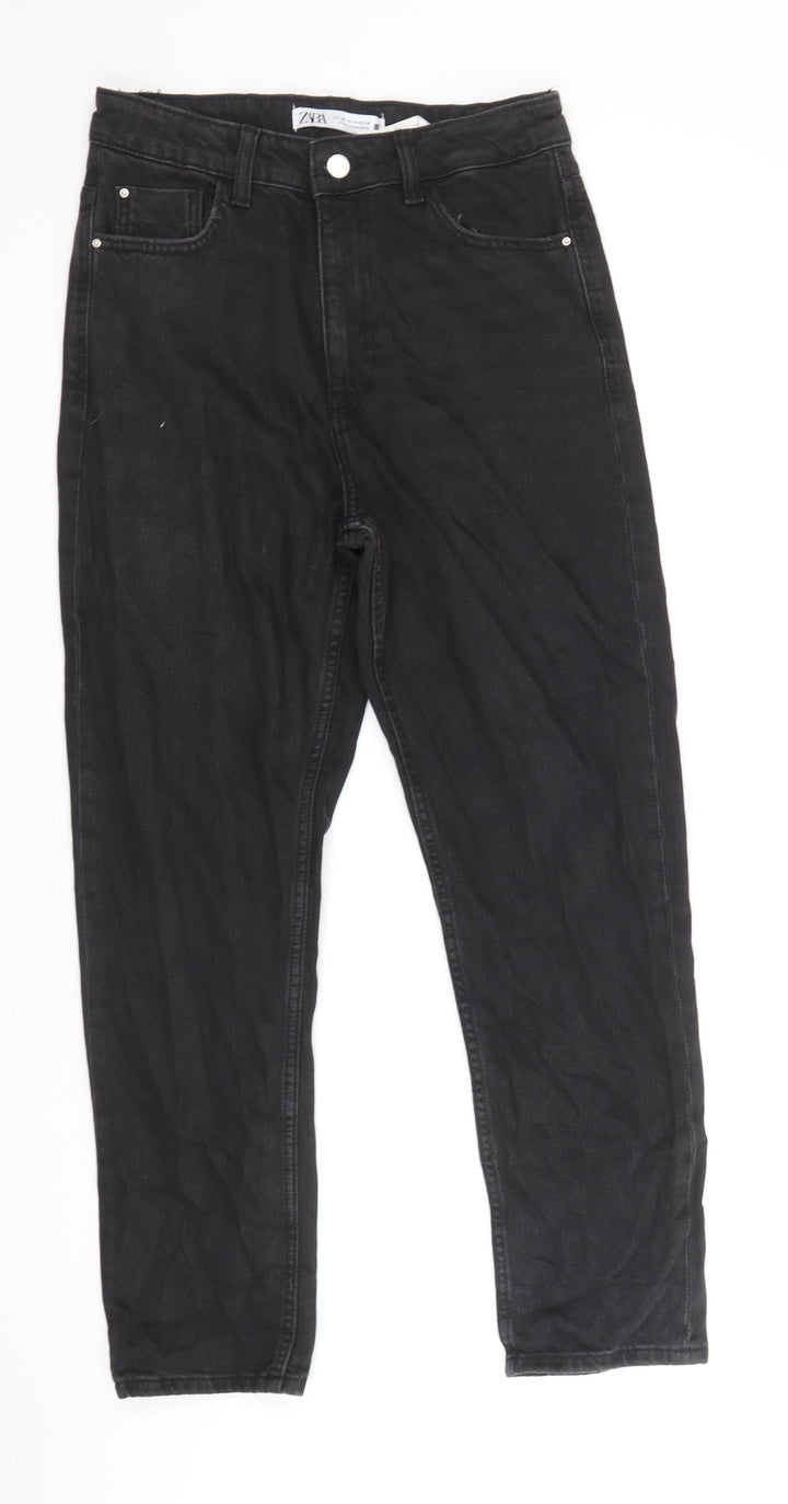 Zanzara Womens Black Cotton Straight Jeans Size 10 Regular Zip