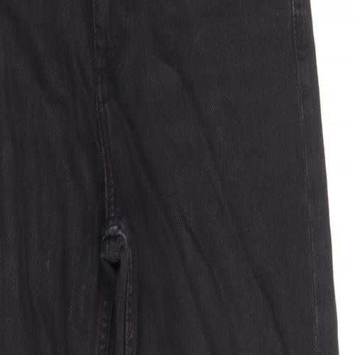 Zanzara Womens Black Cotton Straight Jeans Size 10 Regular Zip